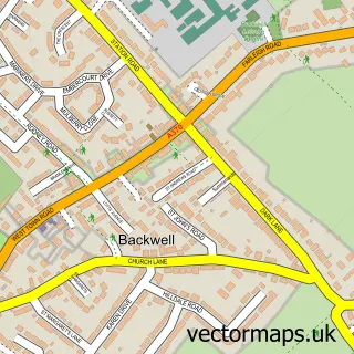 Street map sample of Backwell, Somerset