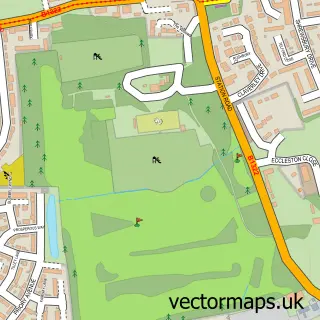 Street map sample of Backworth, Tyne & Wear