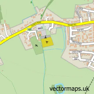 Street map sample of Bacton, Suffolk