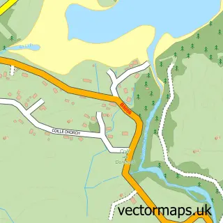 Street map sample of Badachro, Ross and Cromarty