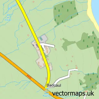 Street map sample of Badcaul, Ross and Cromarty