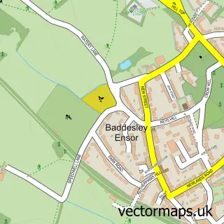 Street map sample of Baddesley Ensor, Warwickshire