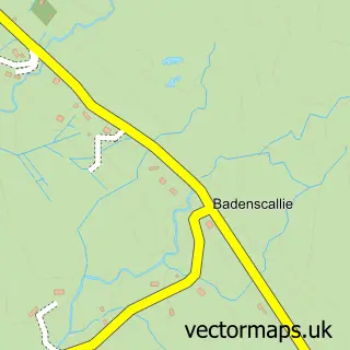Street map sample of Badenscallie, Ross and Cromarty