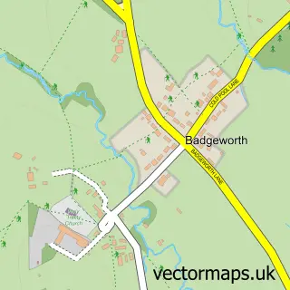 Street map sample of Badgeworth, Gloucestershire