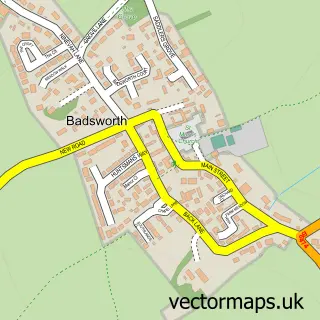 Street map sample of Badsworth, West Yorkshire