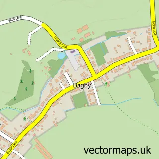 Street map sample of Bagby, North Yorkshire