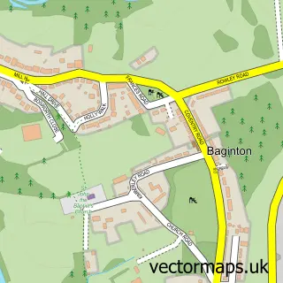 Street map sample of Baginton, Warwickshire
