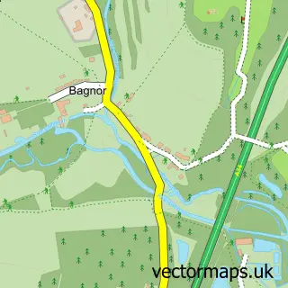 Street map sample of Bagnor, Berkshire
