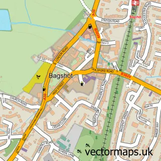 Street map sample of Bagshot, Surrey