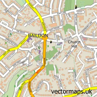 Street map sample of Baildon, West Yorkshire