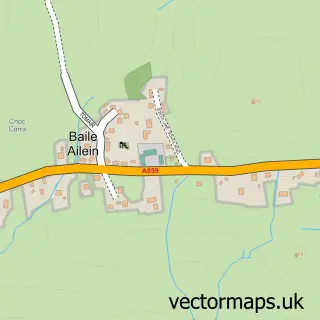 Street map sample of Baile Ailein, Western Isles