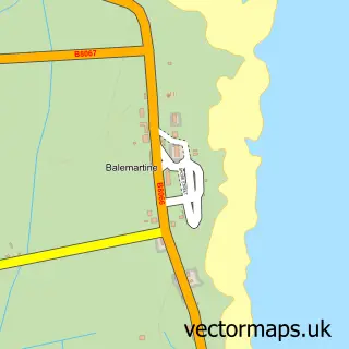 Street map sample of Baile Mhàrtainn, Argyll and Bute