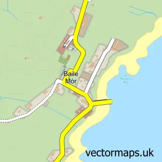 Street map sample of Baile Mòr, Argyll and Bute