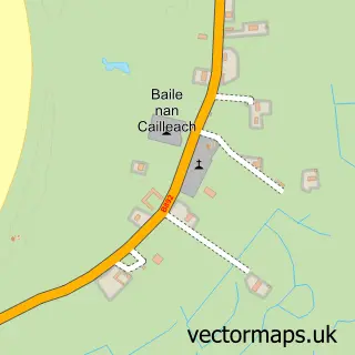 Street map sample of Baile nan Cailleach, Western Isles
