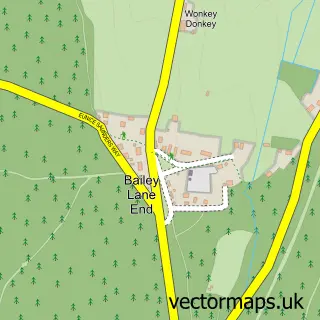 Street map sample of Bailey Lane End, Herefordshire