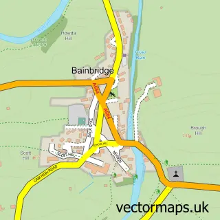 Street map sample of Bainbridge, North Yorkshire