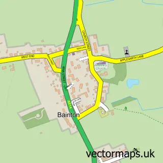 Street map sample of Bainton, East Riding of Yorkshire