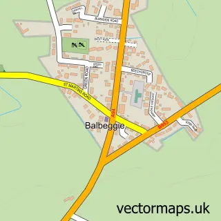 Street map sample of Balbeggie, Perth and Kinross