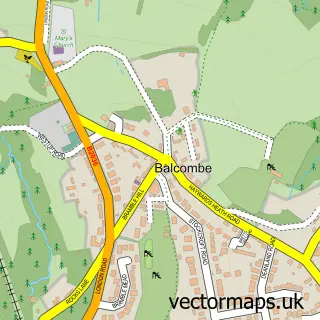 Street map sample of Balcombe, West Sussex
