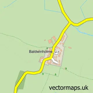 Street map sample of Baldwinholme, Cumbria