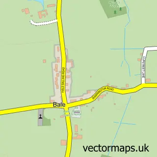 Street map sample of Bale, Norfolk