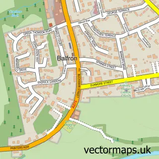 Street map sample of Balfron, Stirling and Falkirk