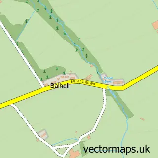 Street map sample of Balhall, Angus