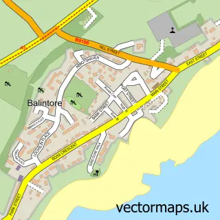 Street map sample of Balintore, Ross and Cromarty
