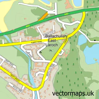Street map sample of Ballachulish, Inverness