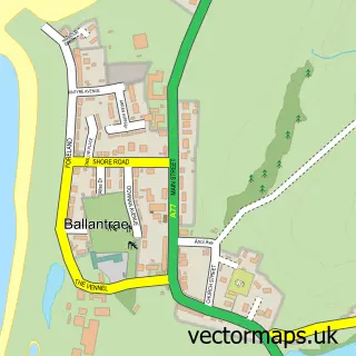 Street map sample of Ballantrae, Ayrshire and Arran