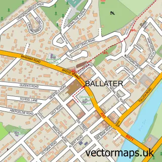 Street map sample of Ballater, Aberdeenshire
