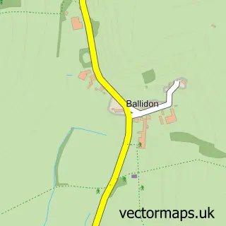 Street map sample of Ballidon, Derbyshire
