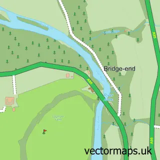 Street map sample of Ballindalloch, Banffshire