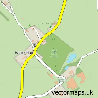 Street map sample of Ballingham, Herefordshire