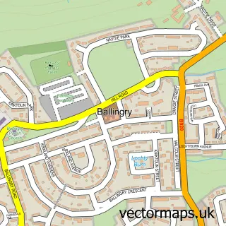 Street map sample of Ballingry, Fife