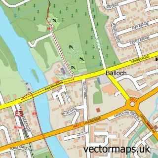 Street map sample of Balloch, Dunbartonshire
