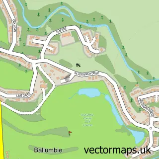 Street map sample of Ballumbie Castle Estate, Angus