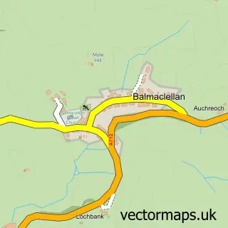 Street map sample of Balmaclellan, The Stewartry of Kirkcudbright