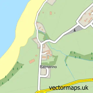 Street map sample of Balmerino, Fife