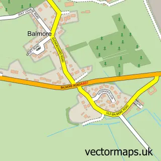 Street map sample of Balmore, Dunbartonshire