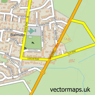 Street map sample of Balmullo, Fife