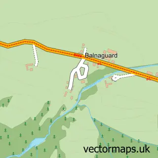 Street map sample of Balnaguard, Perth and Kinross