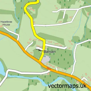 Street map sample of Balnain, Inverness
