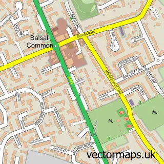 Street map sample of Balsall Common, West Midlands