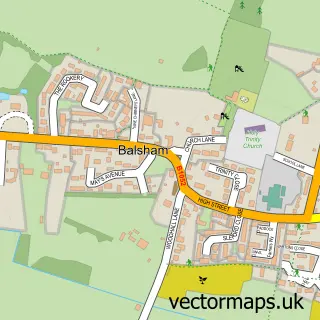 Street map sample of Balsham, Cambridgeshire