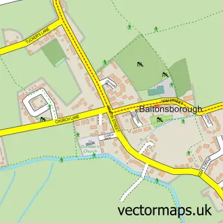 Street map sample of Baltonsborough, Somerset