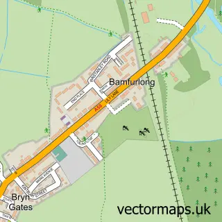 Street map sample of Bamfurlong, Greater Manchester