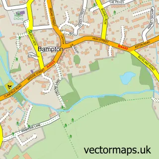 Street map sample of Bampton, Oxfordshire