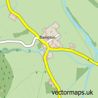 Street map sample of Bampton, Cumbria