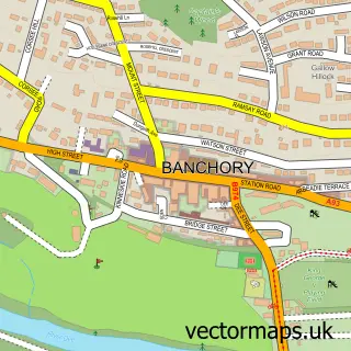 Street map sample of Banchory, Kincardineshire